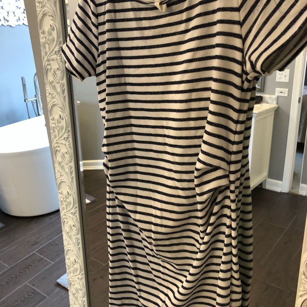 Pink blush maternity mini dress